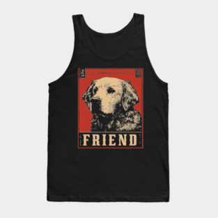 Golden Retriever Friend - Vintage Dog Propaganda Poster Tank Top