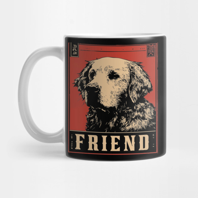 Golden Retriever Friend - Vintage Dog Propaganda Poster by TuncGK