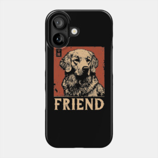 Golden Retriever Companion - Vintage Screenprint Dog Art Phone Case