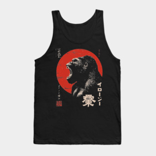 Angry Gorilla Japanese Print - Urban Folklore Mythpunk Art Tank Top