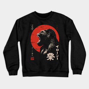 Angry Gorilla Japanese Print - Urban Folklore Mythpunk Art Crewneck Sweatshirt