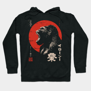 Angry Gorilla Japanese Print - Urban Folklore Mythpunk Art Hoodie