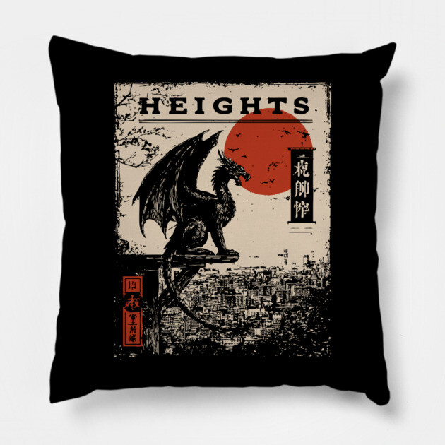 Heights of Dragon Gothic - Dark Academia Mythpunk Poster Pillow by TuncGK