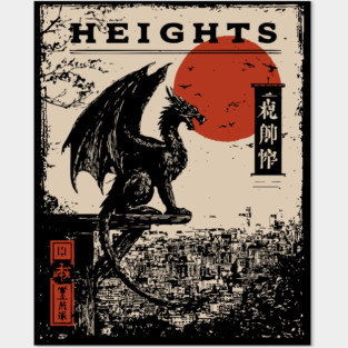 Heights of Dragon Gothic - Dark Academia Mythpunk Poster Posters and Art