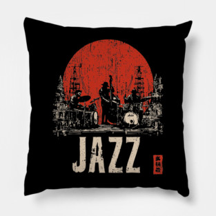 Jazz Band 1920's - Tech Noir Music Propaganda Print Pillow