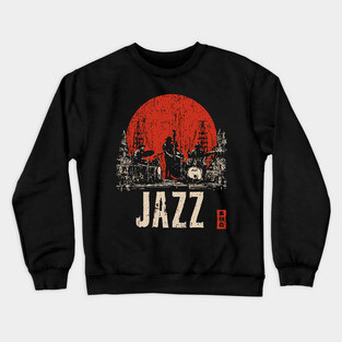 Jazz Band 1920's - Tech Noir Music Propaganda Print Crewneck Sweatshirt