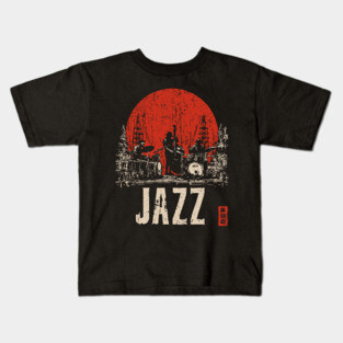 Jazz Band 1920's - Tech Noir Music Propaganda Print Kids T-Shirt