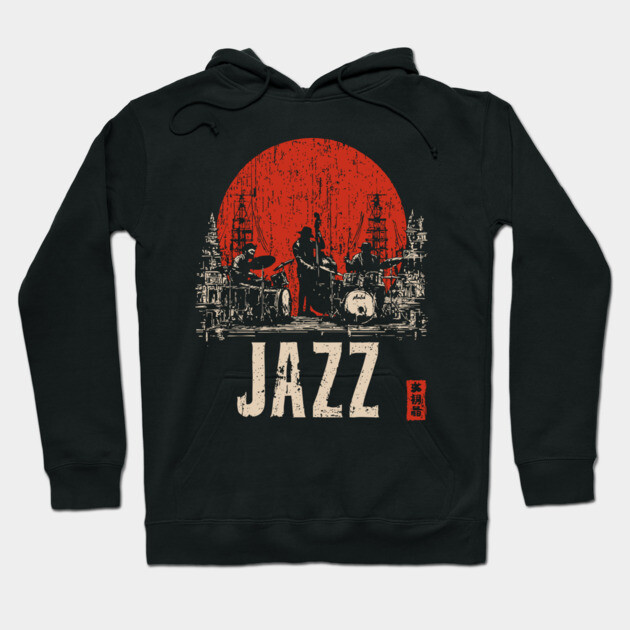 Jazz Band 1920's - Tech Noir Music Propaganda Print Hoodie by TuncGK