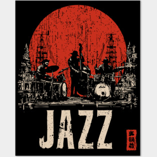 Jazz Band 1920's - Tech Noir Music Propaganda Print Posters and Art