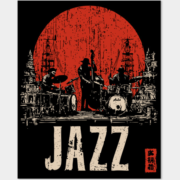 Jazz Band 1920's - Tech Noir Music Propaganda Print Wall Art by TuncGK