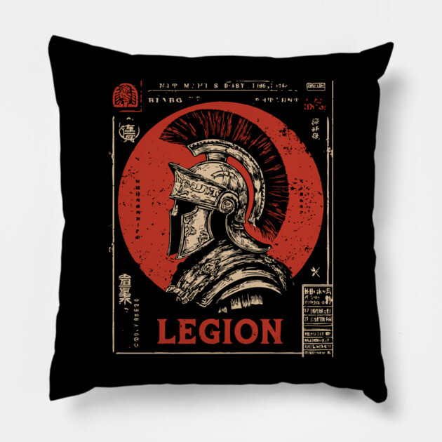 Roman Legion Soldier - Constructivist Military Propaganda Art Pillow by TuncGK