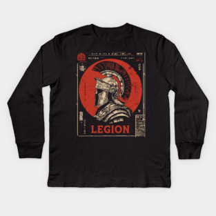 Roman Legion Soldier - Constructivist Military Propaganda Art Kids Long Sleeve T-Shirt