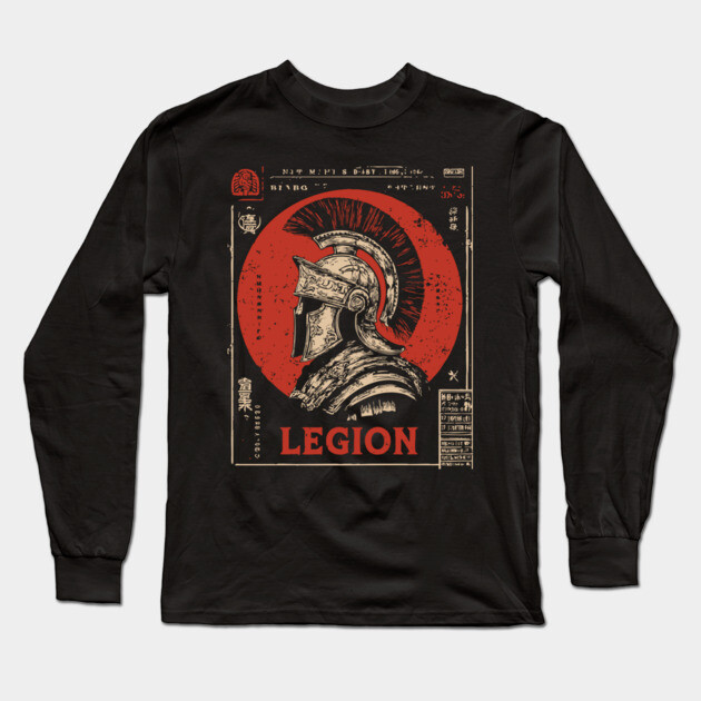 Roman Legion Soldier - Constructivist Military Propaganda Art Long Sleeve T-Shirt by TuncGK