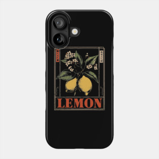 Vintage Lemon Botanical - Dark Academia Wabi Sabi Print Phone Case