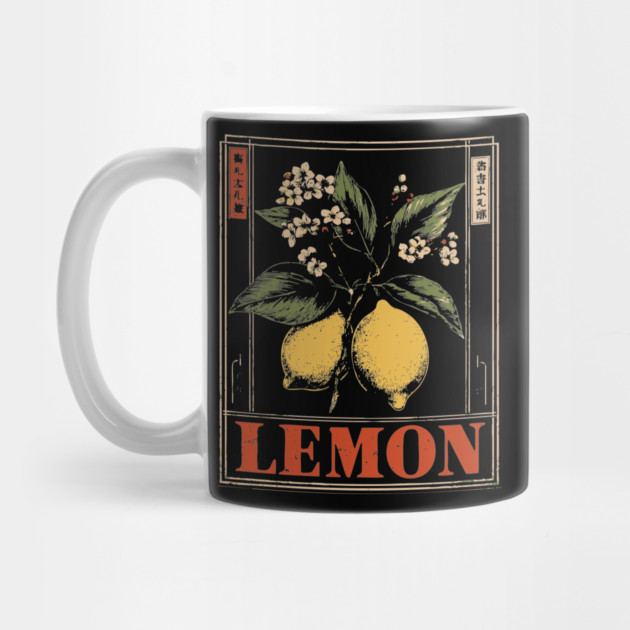 Vintage Lemon Botanical - Dark Academia Wabi Sabi Print by TuncGK