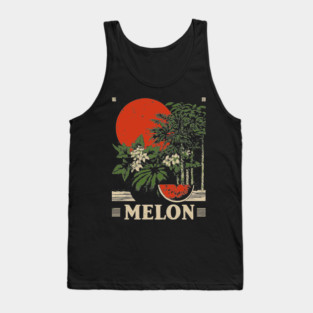 Watermelon Cannabis Garden - Surrealist Botanical Fusion Art Tank Top