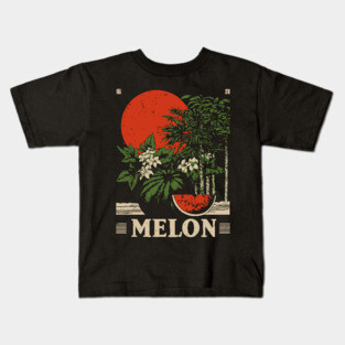 Watermelon Cannabis Garden - Surrealist Botanical Fusion Art Kids T-Shirt