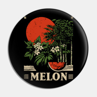 Watermelon Cannabis Garden - Surrealist Botanical Fusion Art Pin
