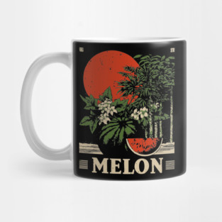 Watermelon Cannabis Garden - Surrealist Botanical Fusion Art Mug