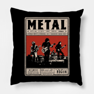 Heavy Metal Band Poster - Tech Noir Music Propaganda Pillow