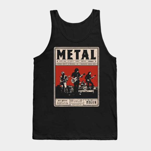 Heavy Metal Band Poster - Tech Noir Music Propaganda Tank Top by TuncGK
