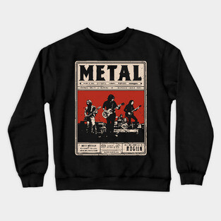 Heavy Metal Band Poster - Tech Noir Music Propaganda Crewneck Sweatshirt