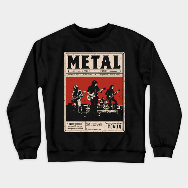 Heavy Metal Band Poster - Tech Noir Music Propaganda Crewneck Sweatshirt by TuncGK