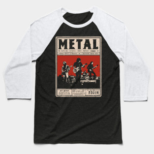 Heavy Metal Band Poster - Tech Noir Music Propaganda Baseball T-Shirt