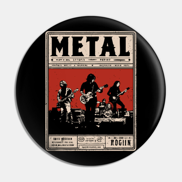 Heavy Metal Band Poster - Tech Noir Music Propaganda Pin by TuncGK