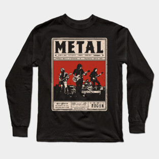 Heavy Metal Band Poster - Tech Noir Music Propaganda Long Sleeve T-Shirt