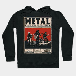 Heavy Metal Band Poster - Tech Noir Music Propaganda Hoodie