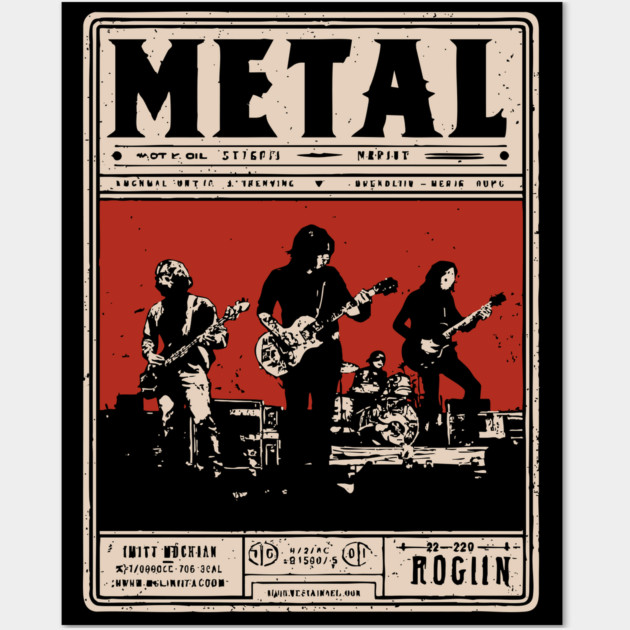 Heavy Metal Band Poster - Tech Noir Music Propaganda Wall Art by TuncGK