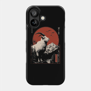 Mountain Goat Summit - Liminal Alpine Wabi Sabi Art Phone Case