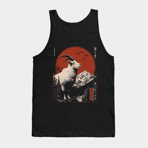 Mountain Goat Summit - Liminal Alpine Wabi Sabi Art Tank Top by TuncGK