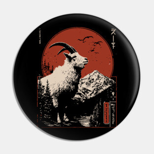 Mountain Goat Summit - Liminal Alpine Wabi Sabi Art Pin