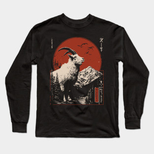 Mountain Goat Summit - Liminal Alpine Wabi Sabi Art Long Sleeve T-Shirt