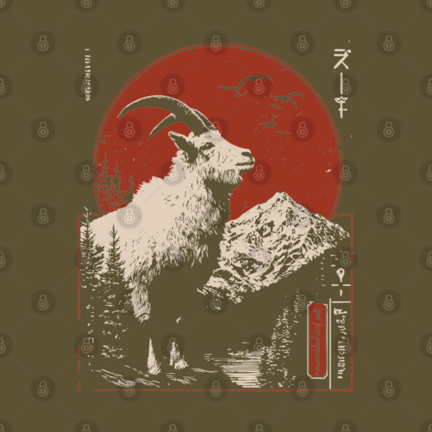 Mountain Goat Summit - Liminal Alpine Wabi Sabi Art by TuncGK