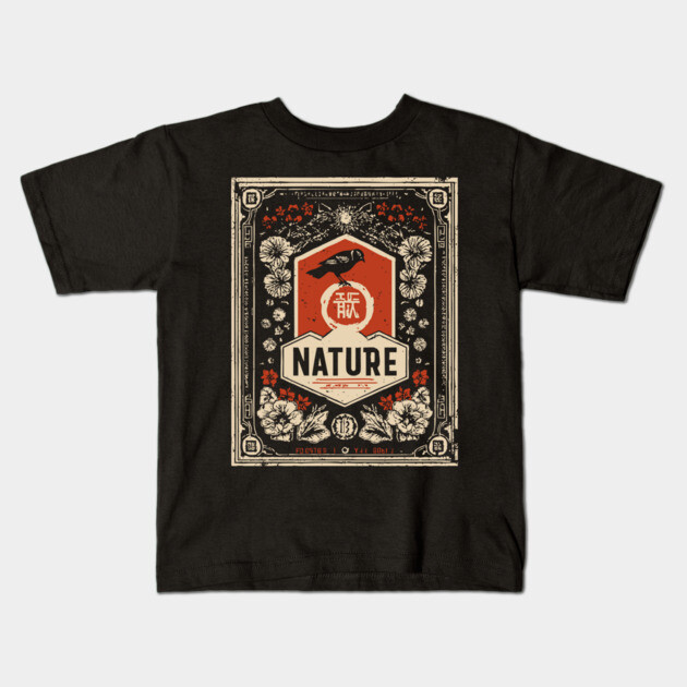 Nature Ornamental Frame - Esoteric Art Nouveau Propaganda Kids T-Shirt by TuncGK