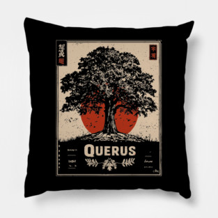 Querus Oak Tree - Dark Academia Liminal Forest Print Pillow