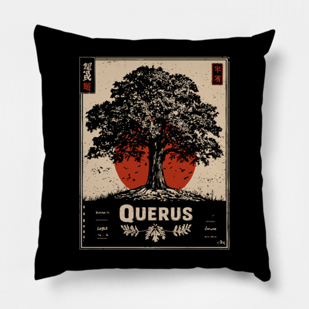 Querus Oak Tree - Dark Academia Liminal Forest Print Pillow by TuncGK