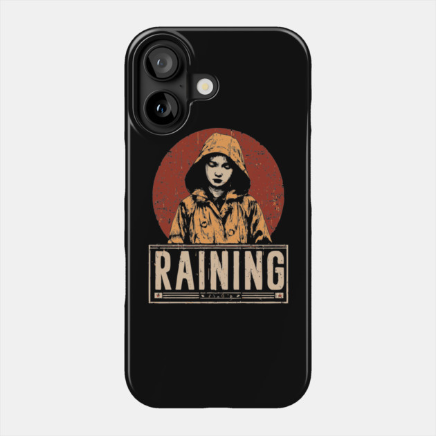 Raining Solitude - Neo Noir Urban Folklore Print Phone Case by TuncGK