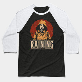 Raining Solitude - Neo Noir Urban Folklore Print Baseball T-Shirt