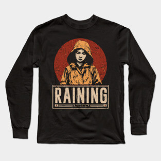 Raining Solitude - Neo Noir Urban Folklore Print Long Sleeve T-Shirt