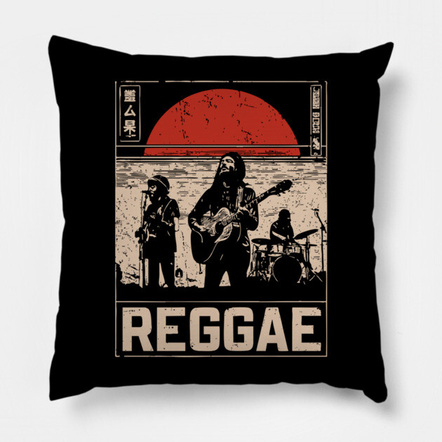 Reggae Band Silhouette - Crossover Rhythm Propaganda Art Pillow by TuncGK