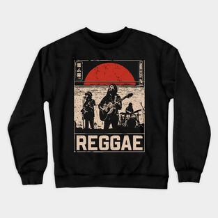 Reggae Band Silhouette - Crossover Rhythm Propaganda Art Crewneck Sweatshirt