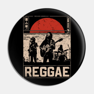 Reggae Band Silhouette - Crossover Rhythm Propaganda Art Pin