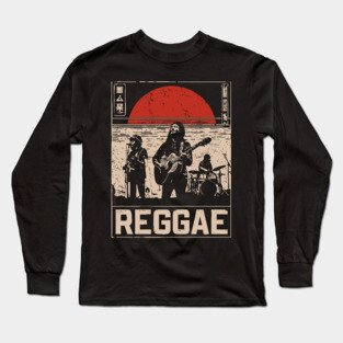 Reggae Band Silhouette - Crossover Rhythm Propaganda Art Long Sleeve T-Shirt