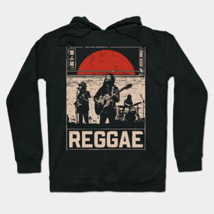 Reggae Band Silhouette - Crossover Rhythm Propaganda Art Hoodie