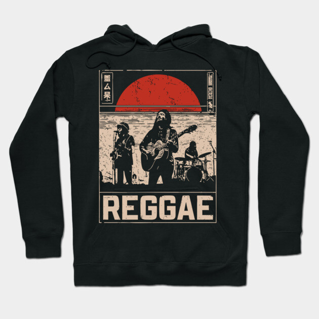 Reggae Band Silhouette - Crossover Rhythm Propaganda Art Hoodie by TuncGK