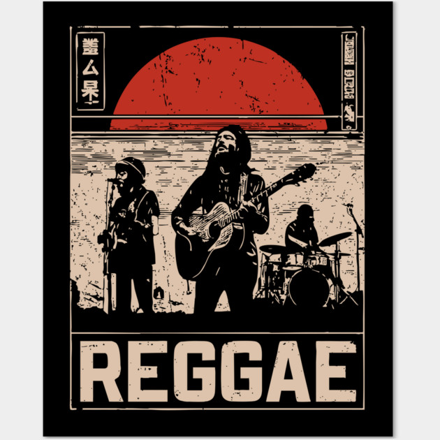 Reggae Band Silhouette - Crossover Rhythm Propaganda Art Wall Art by TuncGK